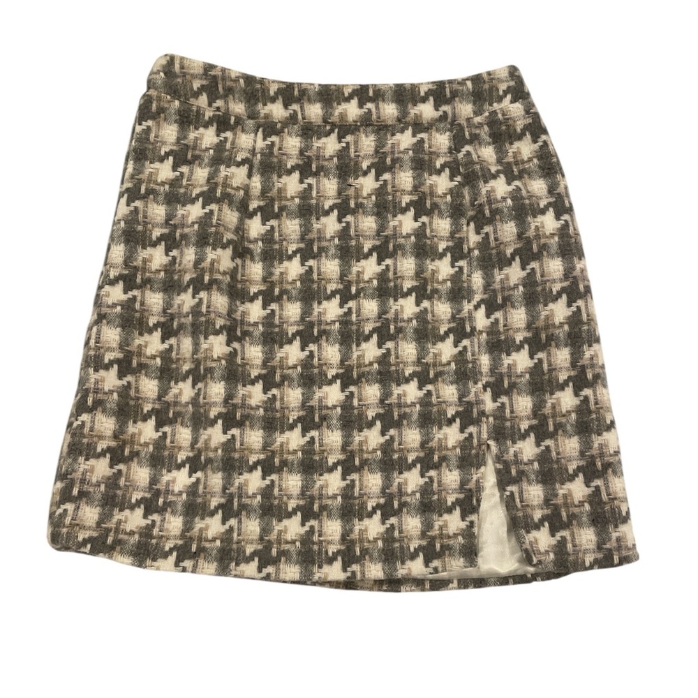 Entro Gray and Ivory Houndstooth Short Skirt Size Small